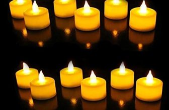 SATYAM KRAFT Acrylic Led Tea Light Candle For Home Decoration, Pack of 12 Pieces, Yellow, 2 cm