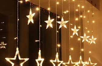 DesiDiya® 12 Stars LED Diwali Lights Curtain String Lights Window Curtain Led Lights for Decoration with 8 Flashing for Christmas, Wedding, Party, Home, Patio Lawn ( Warm White)