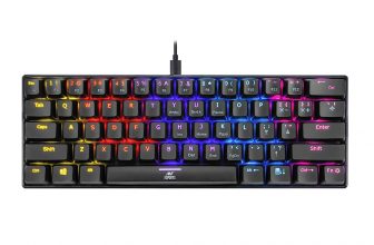 Ant Esports MK1200 Mini Wired Mechanical Gaming Keyboard with RGB Backlit Lighting with 60% Compact Form Factor – Outemu Red Switch