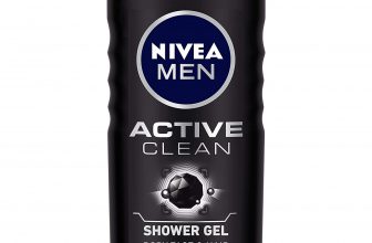 NIVEA Men Body Wash, Active Clean with Active Charcoal, Shower Gel for Body, Face & Hair, 250 ml