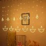 Quace 12 Stars Curtain String Lights, Window Curtain Lights with 8 Flashing Modes Decoration for Christmas, Wedding, Party, Home, Patio Lawn, Warm White (6+6 Diyas)…