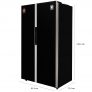 Panasonic 592 L Wifi Inverter Frost-Free Side by Side Refrigerator (NR-BS62GKX1, Black, Premium Glass Finish)