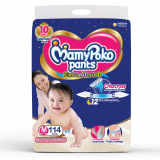 MamyPoko Pants Extra Absorb Baby Diapers Monthly Pack, Medium (7 -12 kg) 114 Count