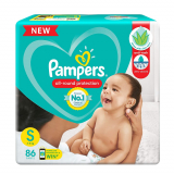 Pampers All round Protection Pants, Small size baby diapers (SM) 86 Count, Lotion with Aloe Vera