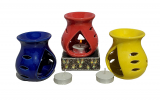 Pure Source India Ceramic Oil Diffuser (Multicolour) -Set of 3, 3.5 inch