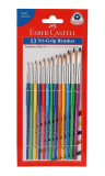 Faber-Castell Tri-Grip Brush – Round, Pack of 13 (Assorted)