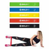 Boldfit Resistance Bands Mini Loop (Set of 5) Perfect for Toning & Home Workout.(Carry Bag Included)