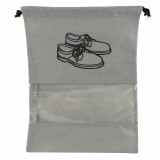 Kuber Industries 12 Piece Non Woven Travel Shoe Cover, String Bag Organizer, Grey -CTMTC039483