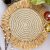 Nobbys Bleached Jute Crochet Placemat with Natural Raffia Fringes